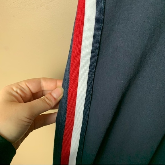 [Tommy Hilfiger] Navy Blue Red & White Striped Detail Short Sleeve Casual Dress - Picture 8 of 9